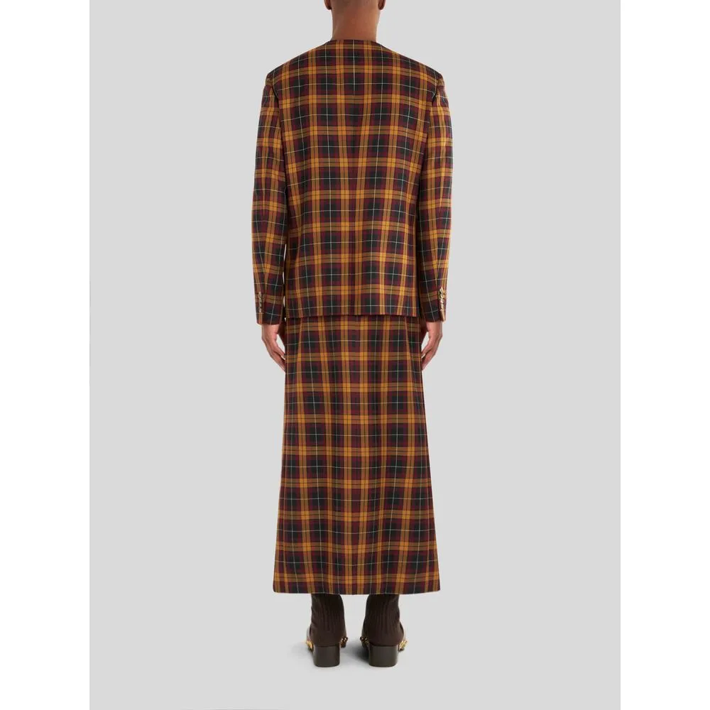 TWO-BUTTON MAXI CHECK JACKET