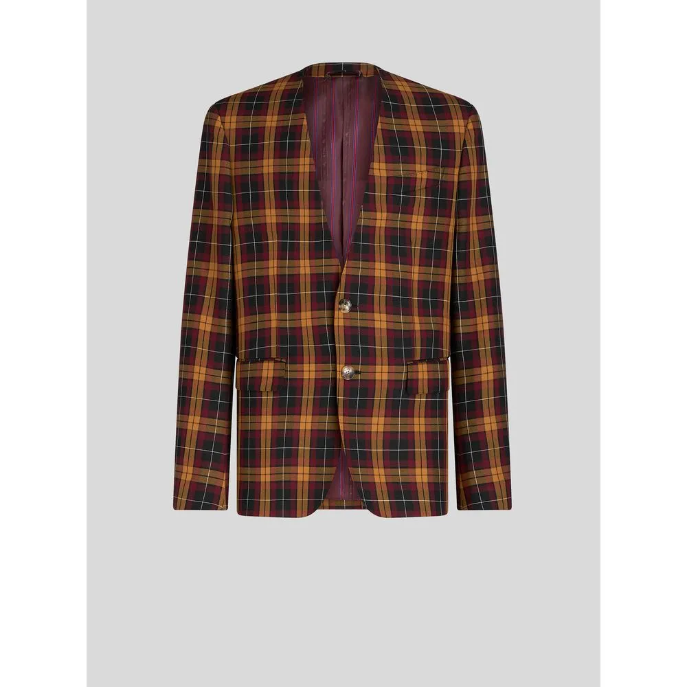 TWO-BUTTON MAXI CHECK JACKET