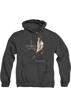 Vampire Diaries I Used To Care Adult Heather Hoodie / Hooded Sweatshirt