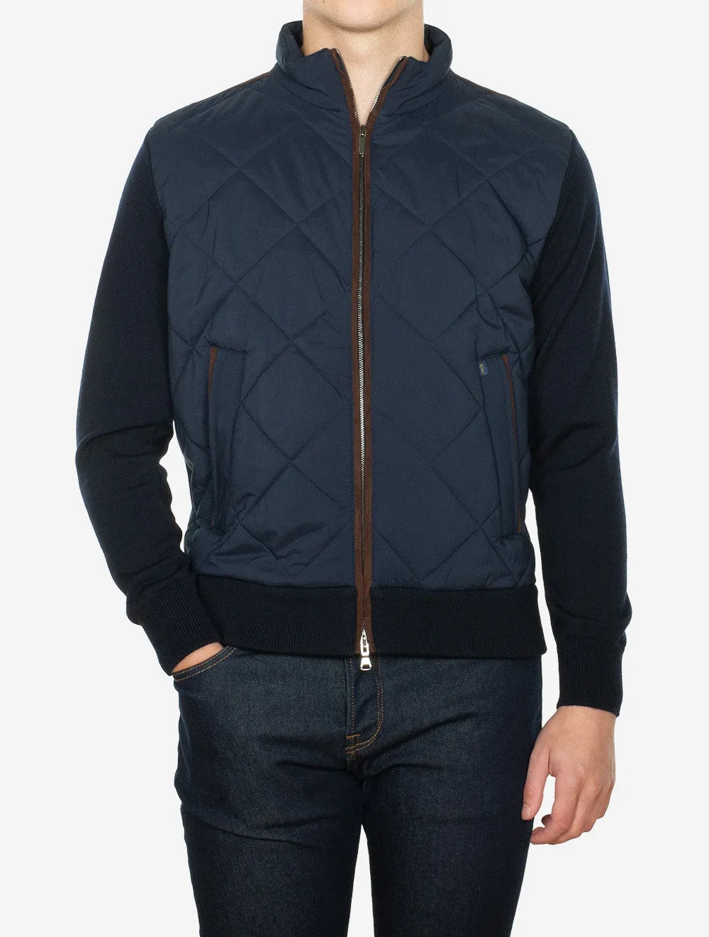 Wool Full Zip Typhoon Knit Navy