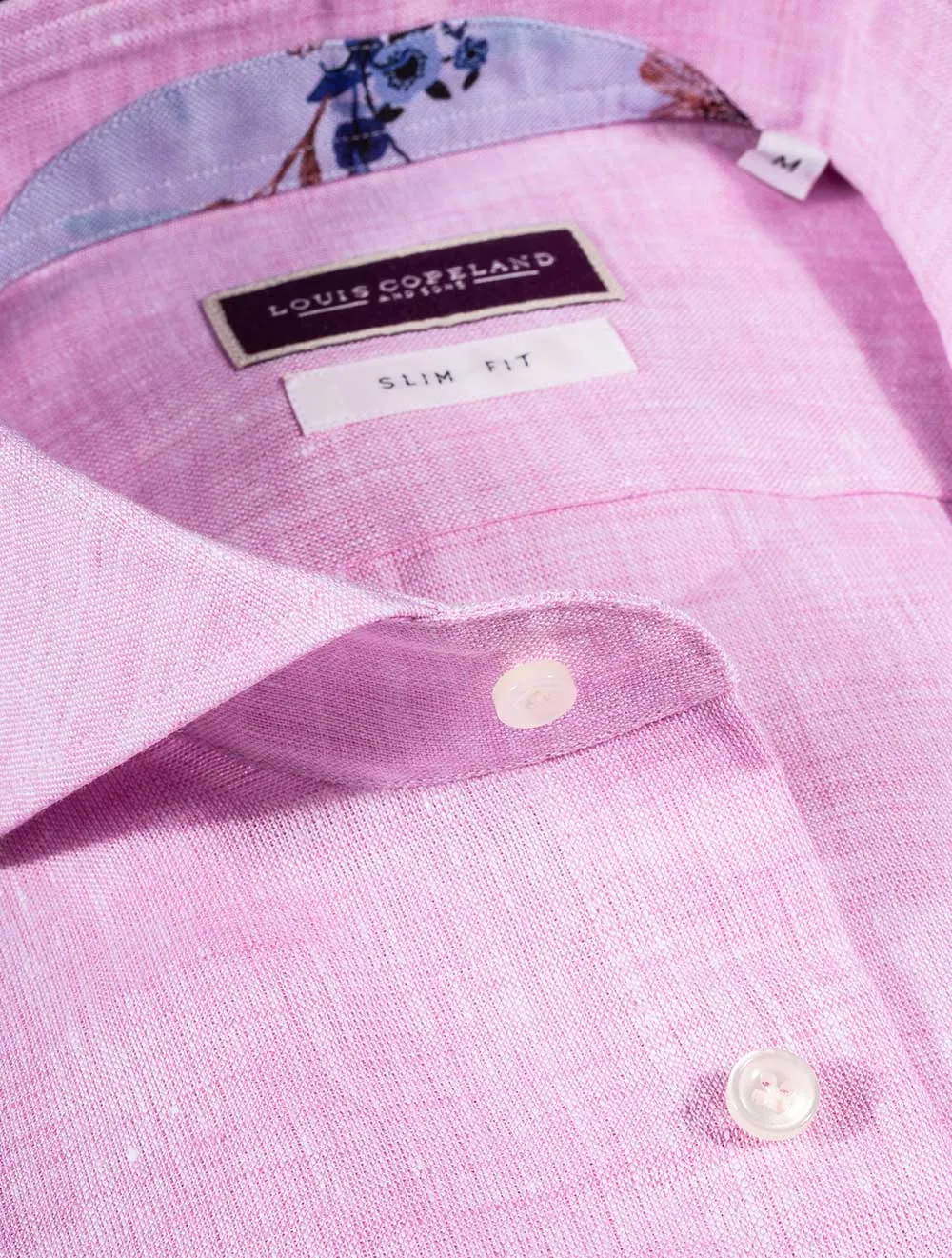 Yukon Linen Slim Fit Shirt Pink